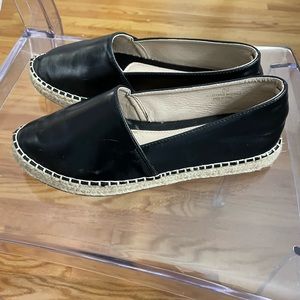 Joyce Azria vegan leather black espadrilles #Poshmark